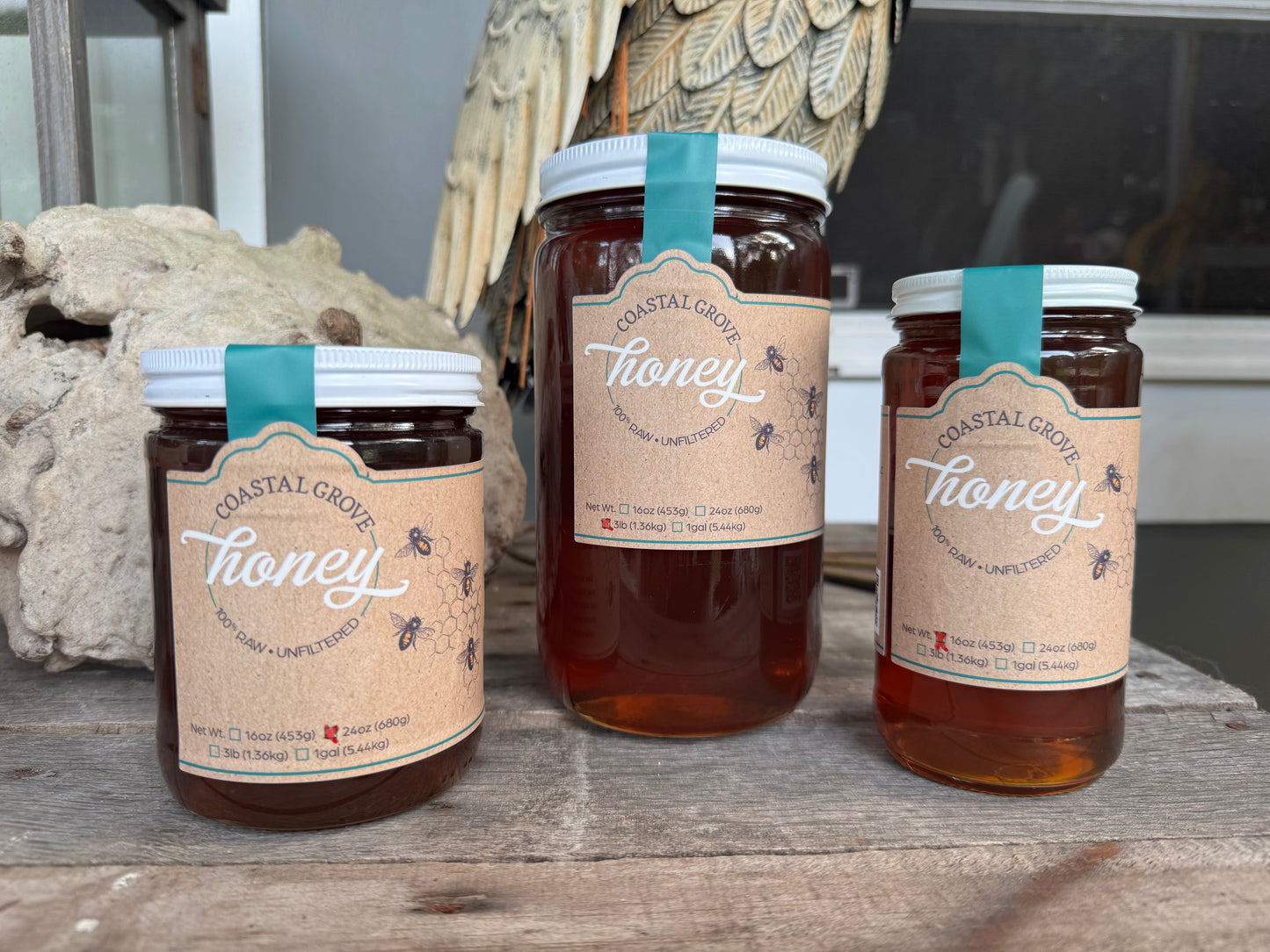 100% Raw Wild Flower Honey # 1.5 pound (pint)