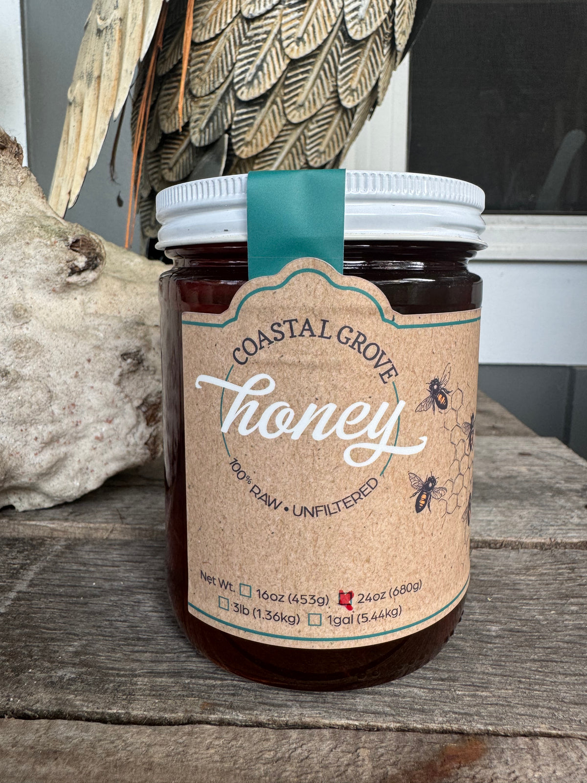 100% Raw Wild Flower Honey  # 1.5 pound (pint)